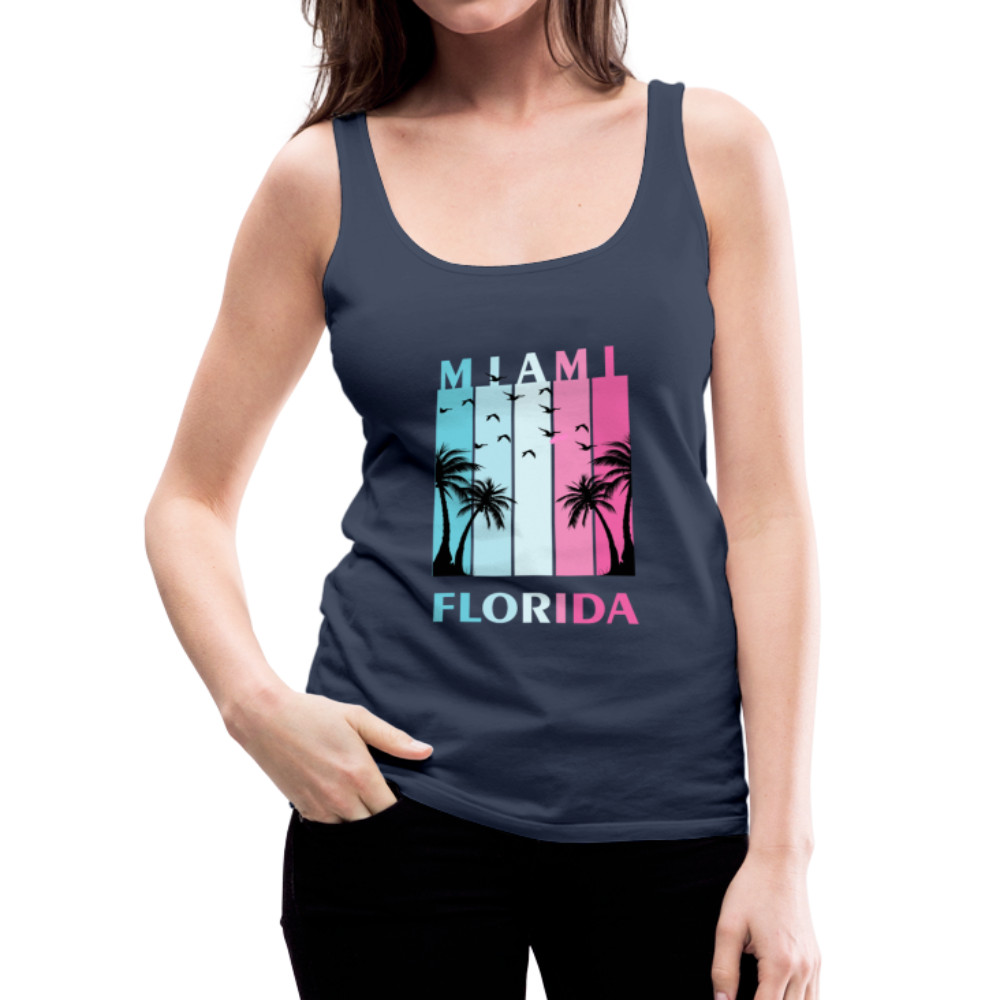Miami Florida Beach - Women’s Premium Tank Top - navy