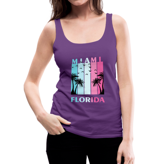 Miami Florida Beach - Women’s Premium Tank Top - purple