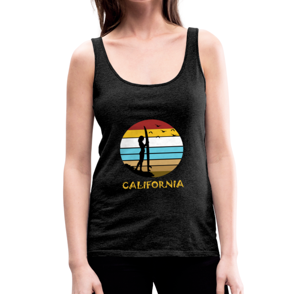 California Beach - Women’s Premium Tank Top - charcoal gray
