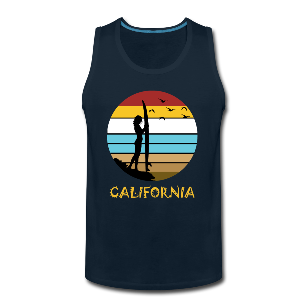 California Beach - Men’s Premium Tank - deep navy