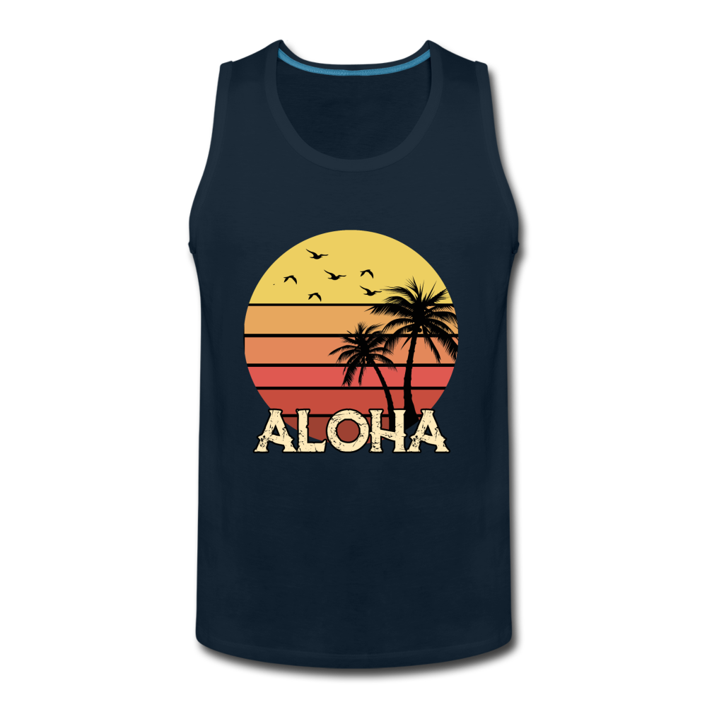 ALOHA Beach - Men’s Premium Tank - deep navy