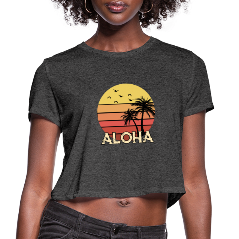 ALOHA Beach - Women's Cropped T-Shirt - deep heather
