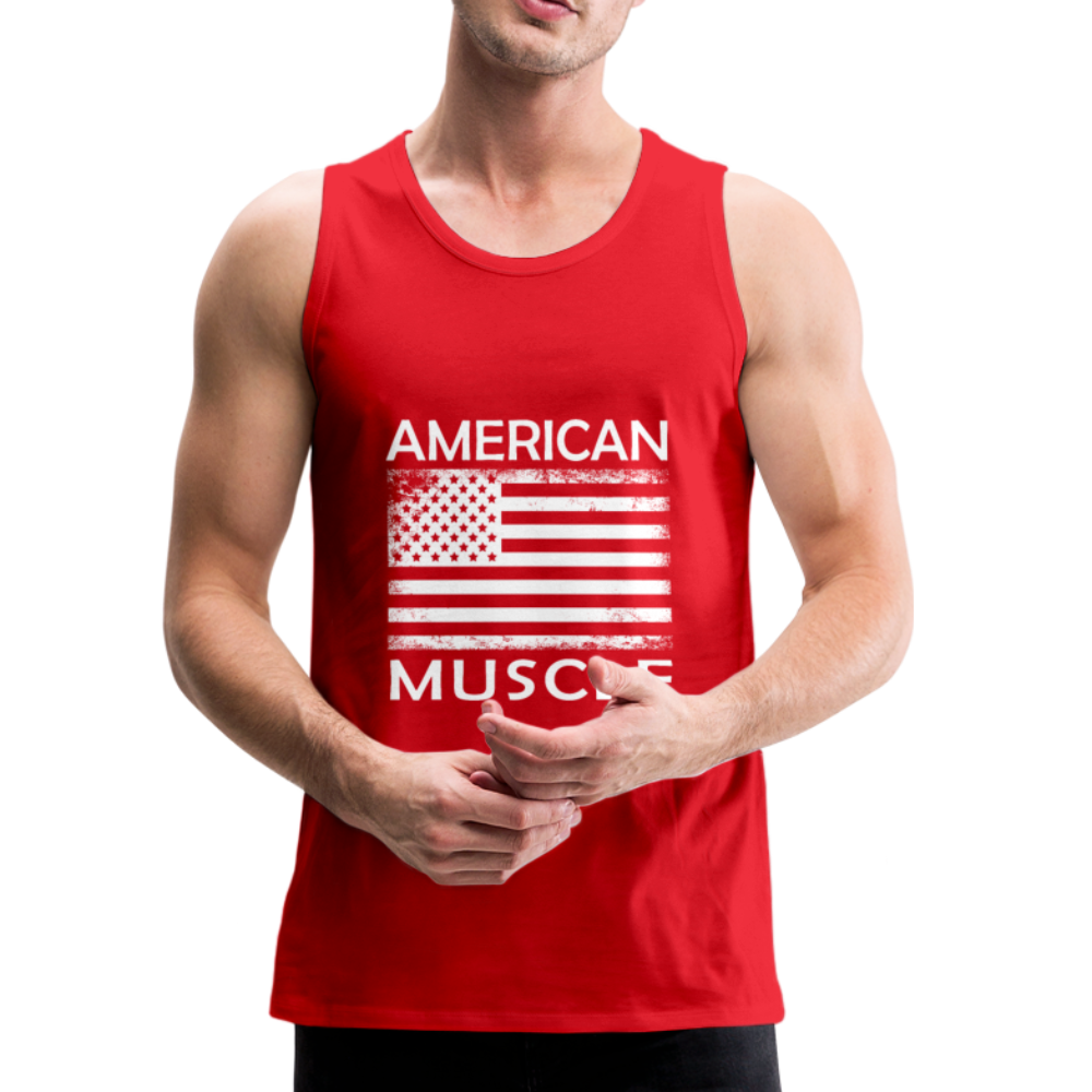 American Muscle Flag - Men’s Premium Tank - red