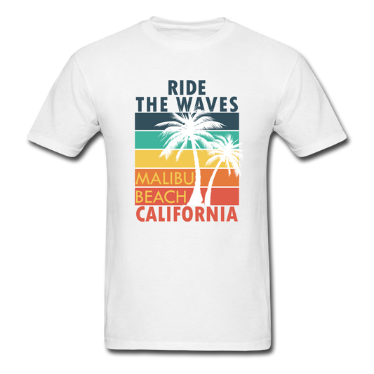Ride the Waves - Malibu Beach - Unisex Classic T-Shirt - white