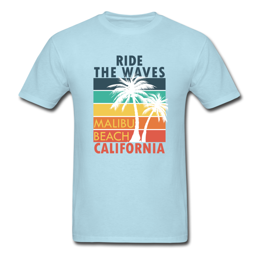 Ride the Waves - Malibu Beach - Unisex Classic T-Shirt - powder blue
