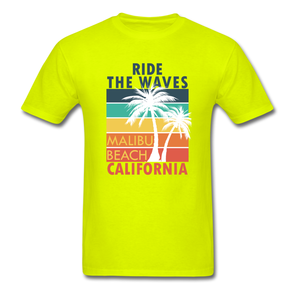 Ride the Waves - Malibu Beach - Unisex Classic T-Shirt - safety green