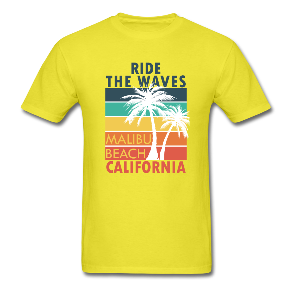 Ride the Waves - Malibu Beach - Unisex Classic T-Shirt - yellow