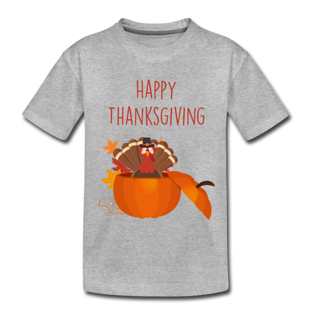 Happy ThanksGiving - Kids' Premium T-Shirt - heather gray