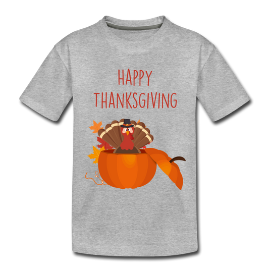 Happy ThanksGiving - Kids' Premium T-Shirt - heather gray