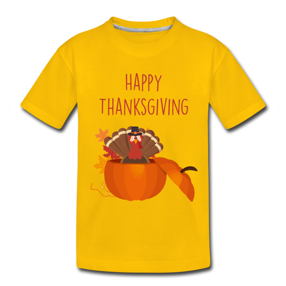 Happy ThanksGiving - Kids' Premium T-Shirt - sun yellow