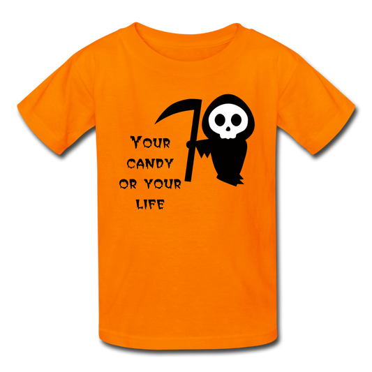 Your Candy or your Life (Halloween) - Kids' T-Shirt - orange