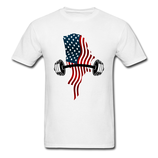 American Flag Dumbbells - Unisex Classic T-Shirt - white
