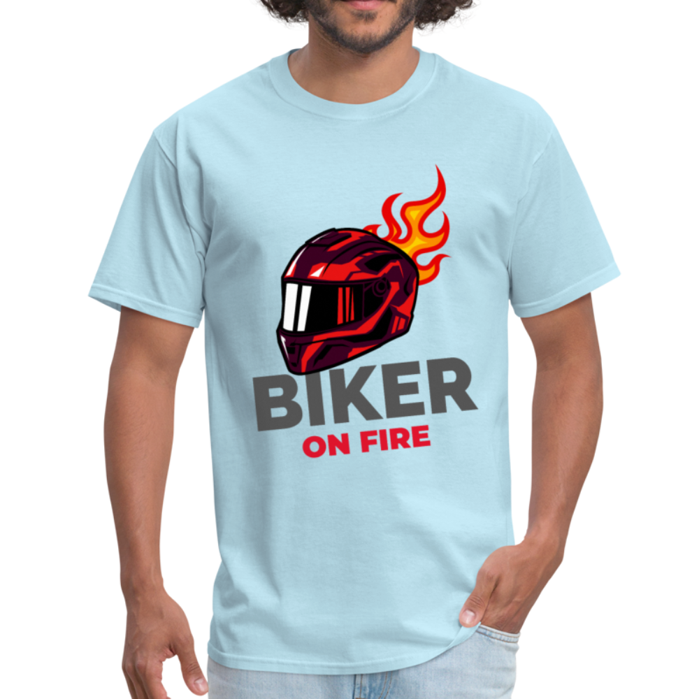 Biker On Fire - Unisex Classic T-Shirt - powder blue