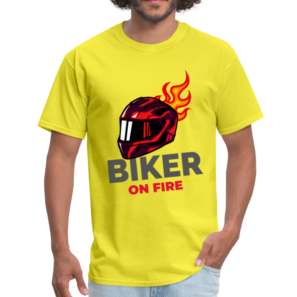 Biker On Fire - Unisex Classic T-Shirt - yellow