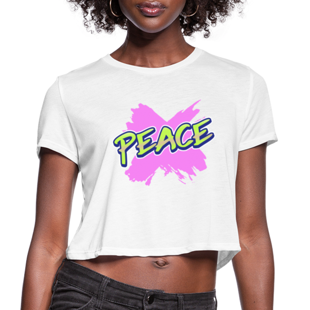 PEACE - Women's Cropped T-Shirt - white