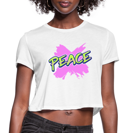 PEACE - Women's Cropped T-Shirt - white