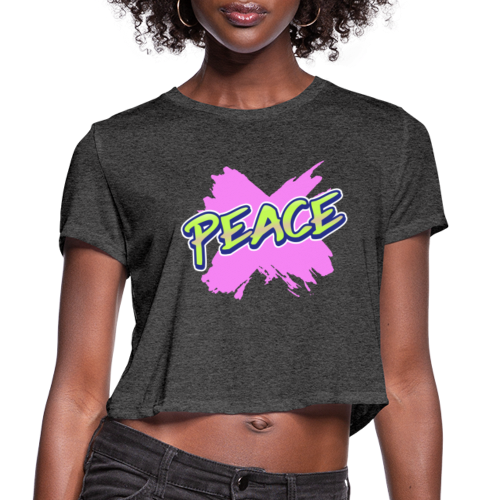 PEACE - Women's Cropped T-Shirt - deep heather