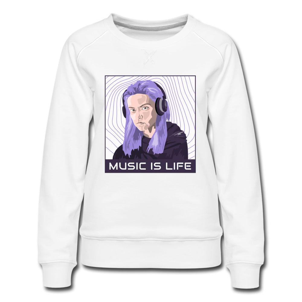 Music Is Life - Women’s Premium Sweatshirt - white