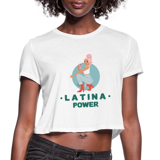 Latina Power - Women's Cropped T-Shirt - white