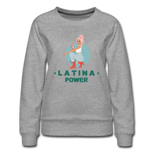 Latina Power - Women’s Premium Sweatshirt - heather gray