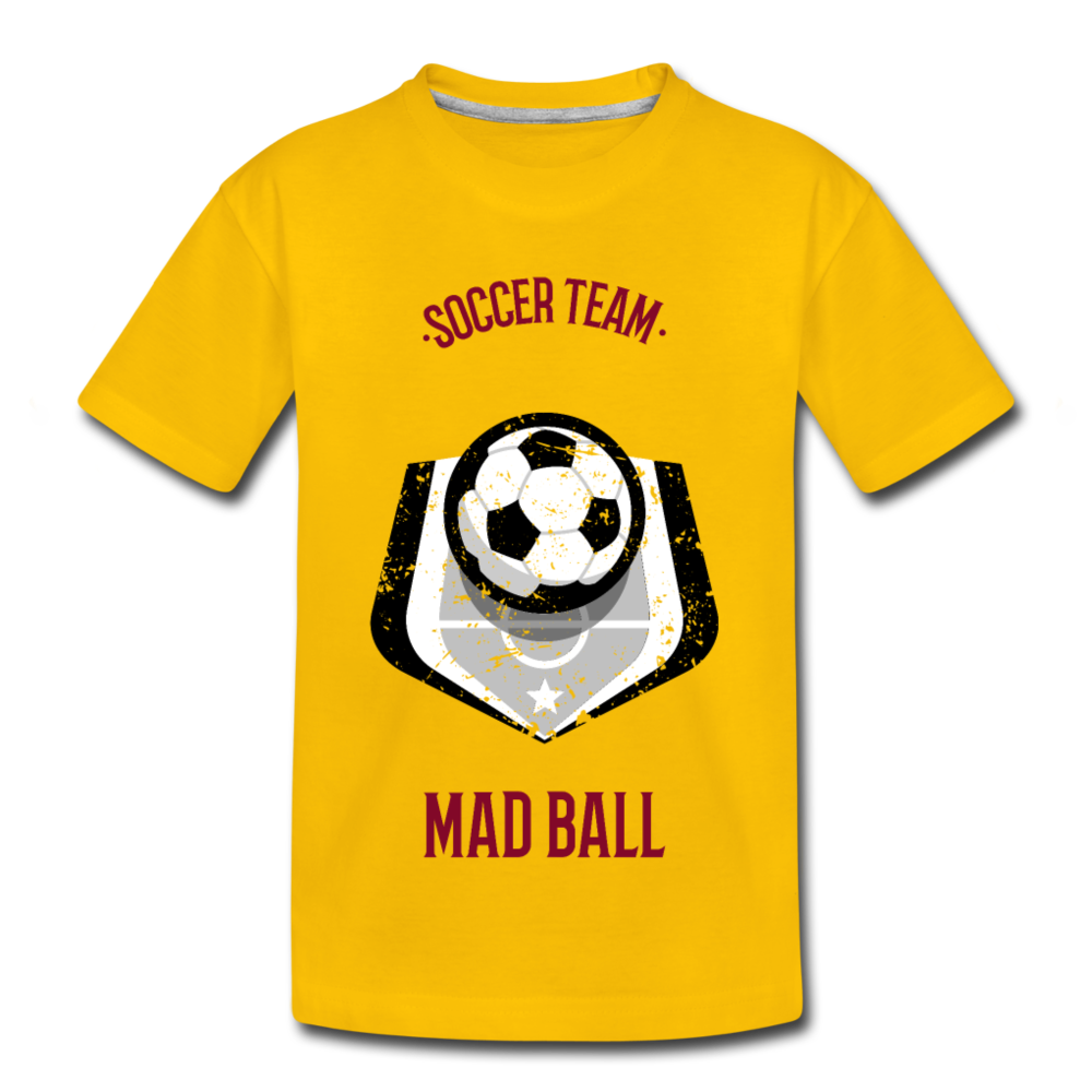 Soccer Team, Mad Ball - Kids' Premium T-Shirt - sun yellow