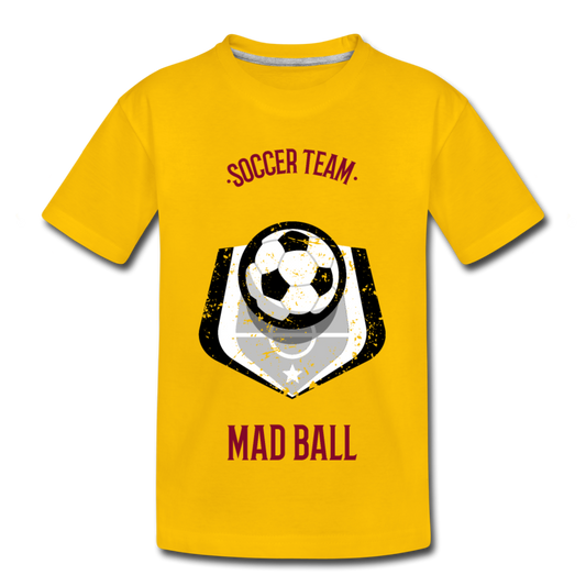 Soccer Team, Mad Ball - Kids' Premium T-Shirt - sun yellow