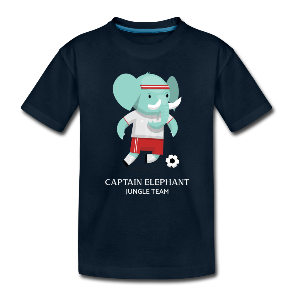 Captain Elephant, Jungle Team - Toddler Premium T-Shirt - deep navy