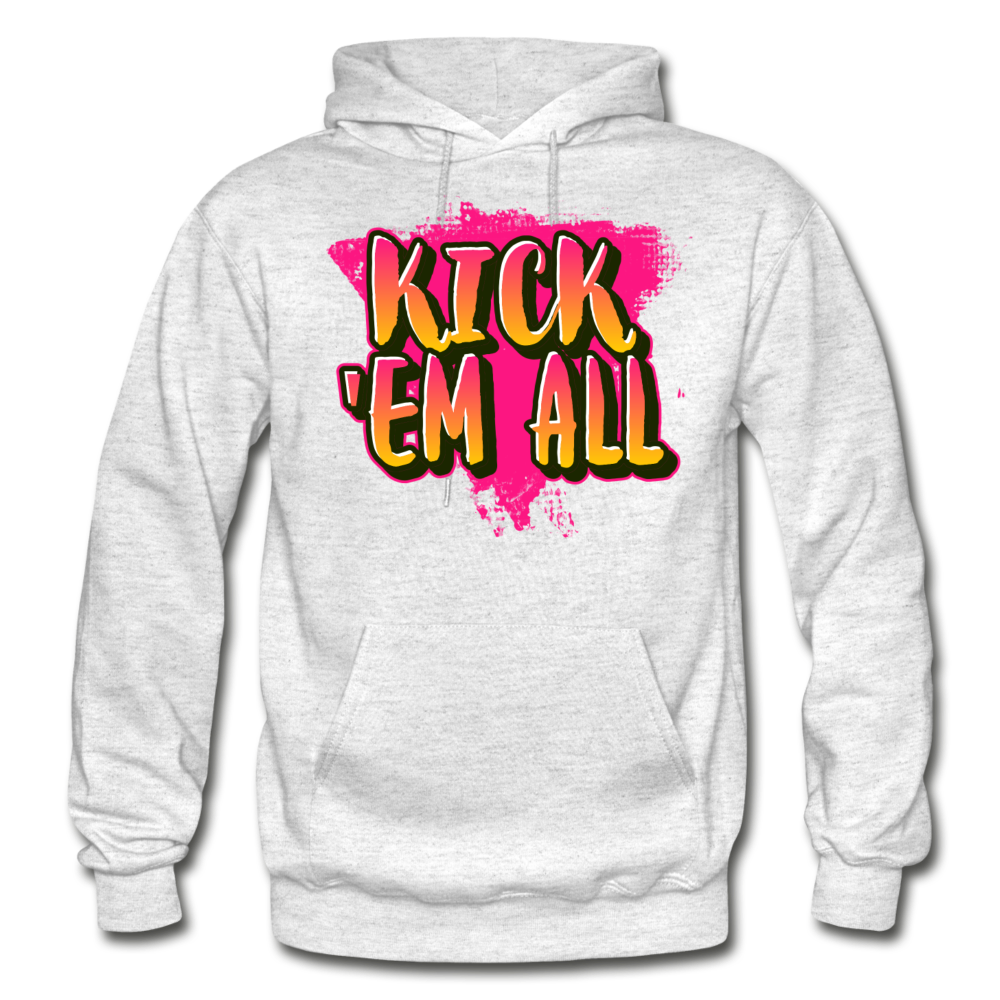 KICK 'EM ALL -  Heavy Blend Adult Hoodie - light heather gray