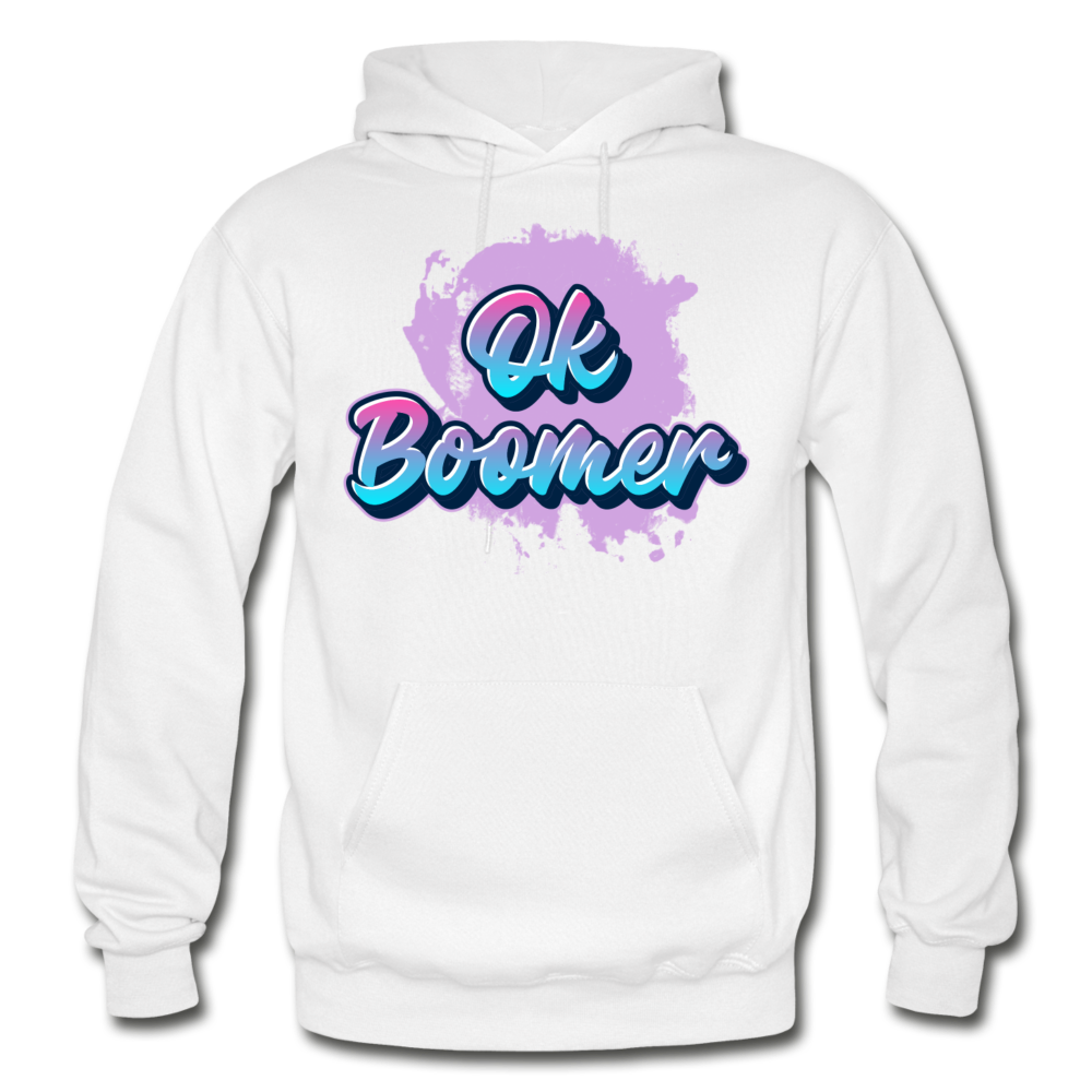 OK Boomer - Unisex Heavy Blend Adult Hoodie - white