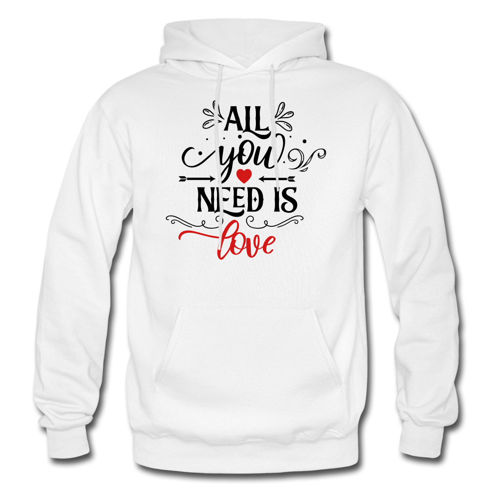 All you need is Love - Heavy Blend Adult Hoodie - white