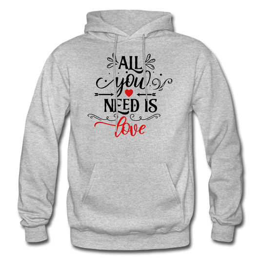 All you need is Love - Heavy Blend Adult Hoodie - heather gray