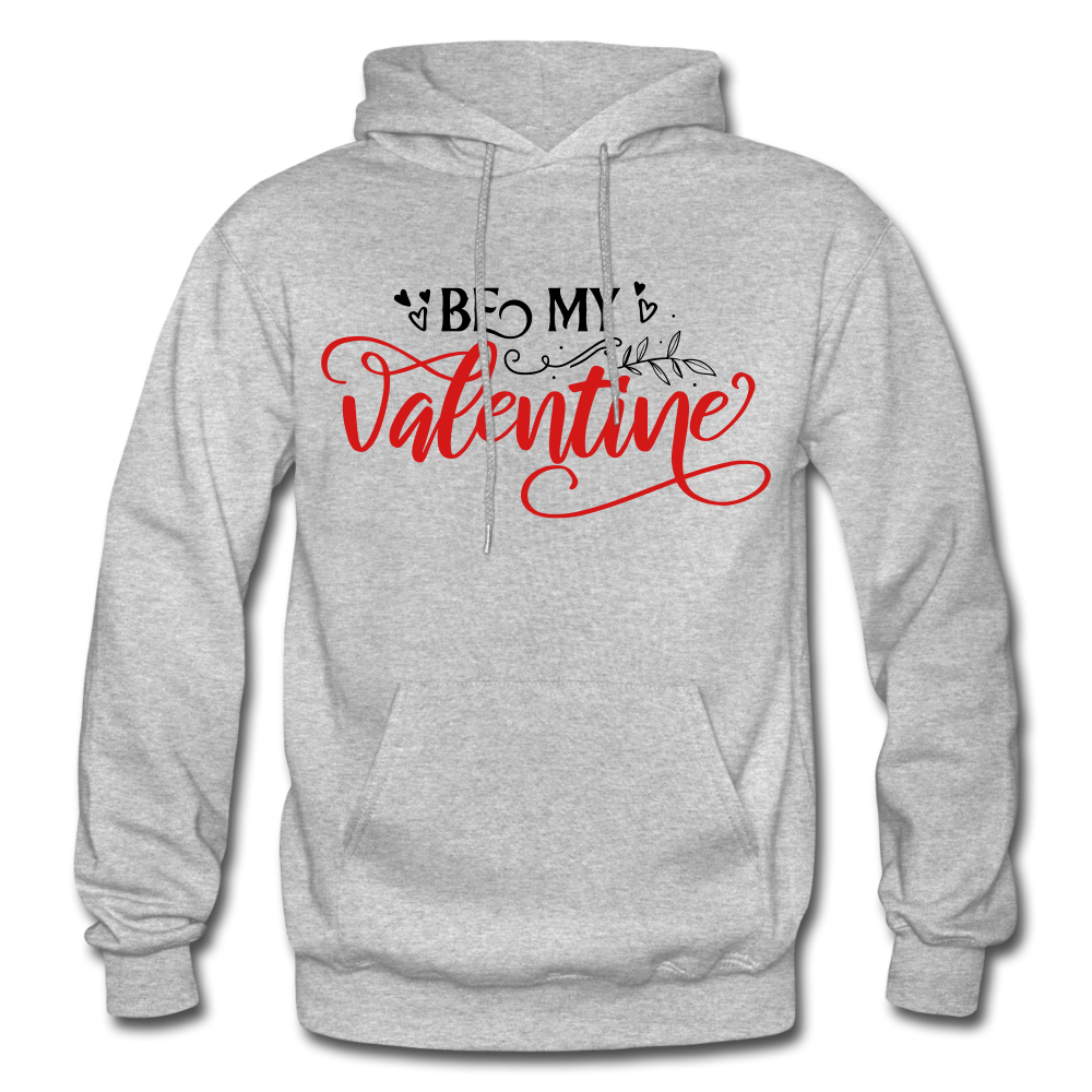 Be My Valentine - Heavy Blend Adult Hoodie (whites) - heather gray