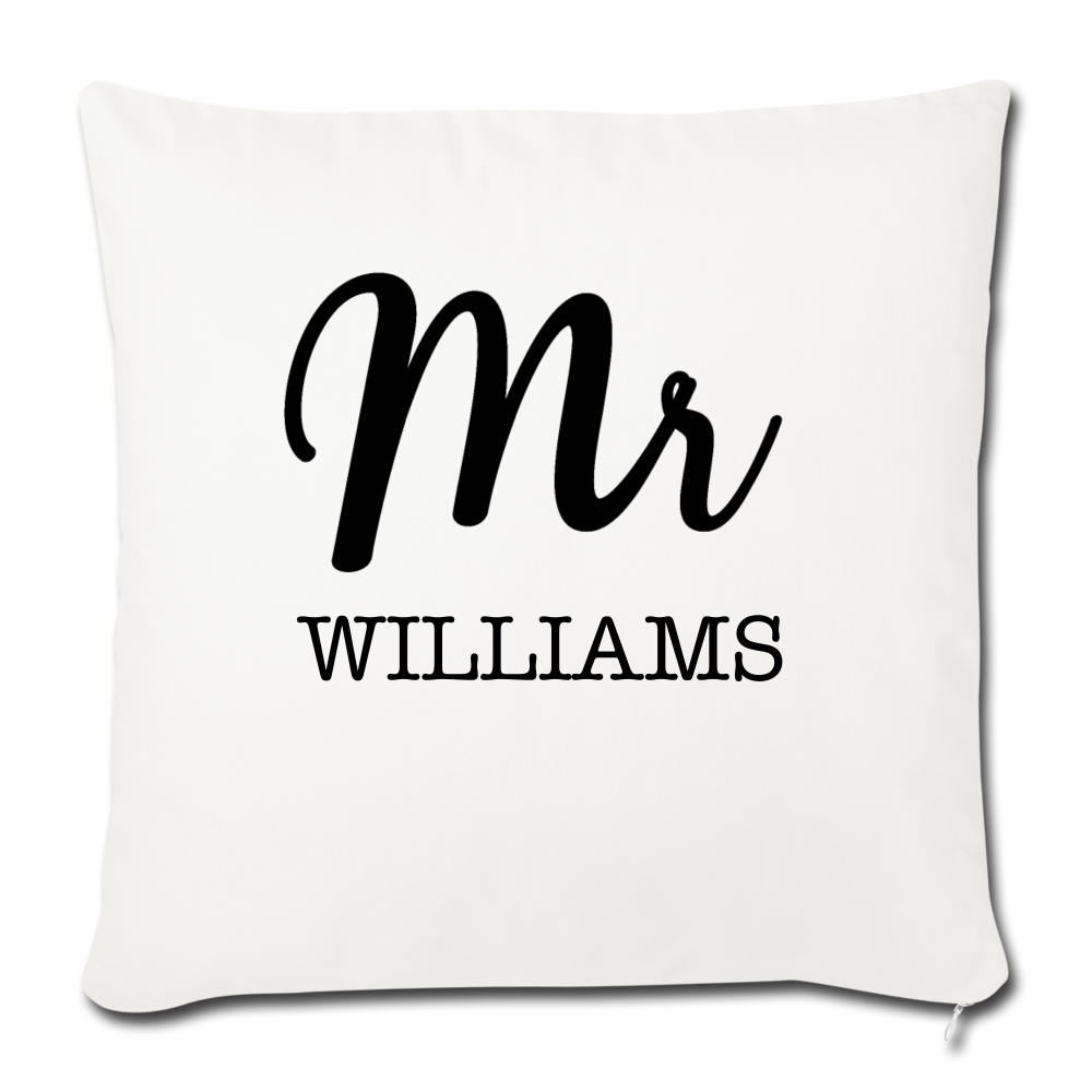 Mr. Throw Pillow Cover 18” x 18” - natural white