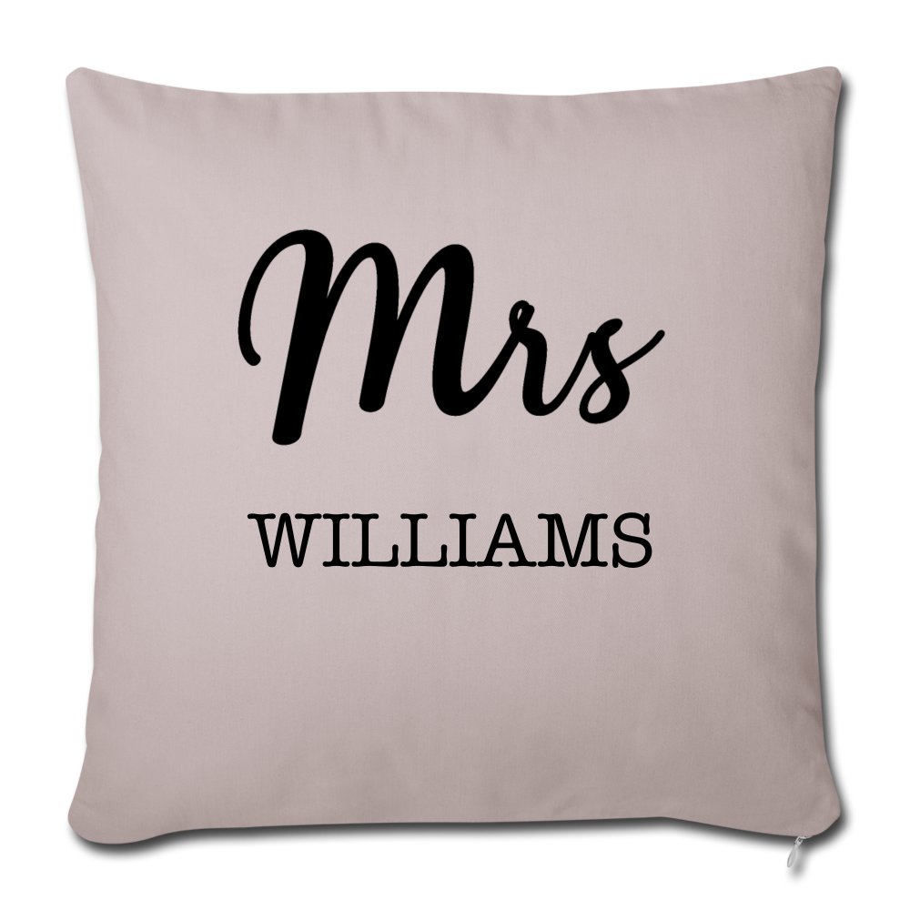 Mr and Mrs Pillows Case Wedding Anniversary Engagement Gift Personalized Bedroom Bridal Shower Gift Personalized Pillow Case Family Name - light taupe