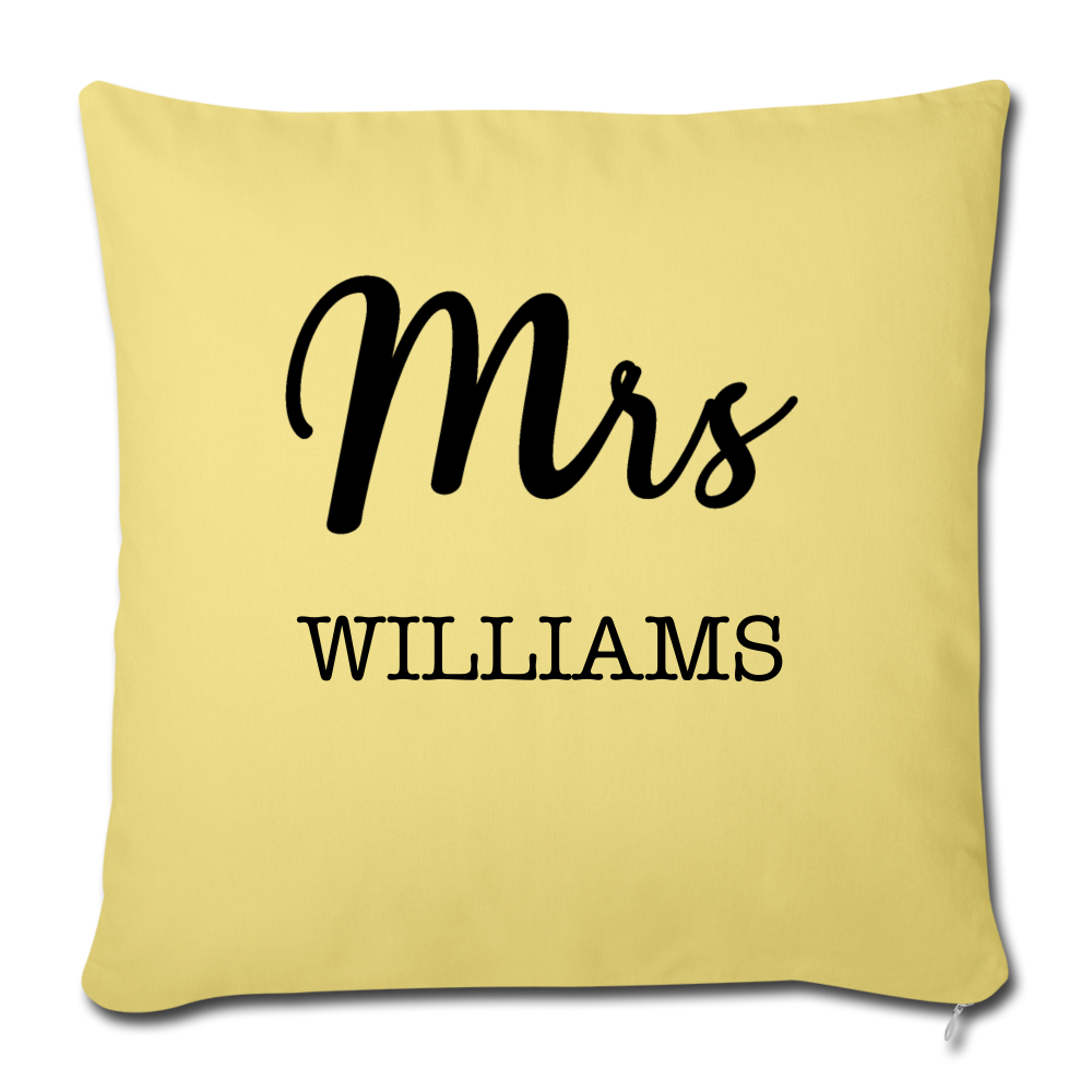 Mr and Mrs Pillows Case Wedding Anniversary Engagement Gift Personalized Bedroom Bridal Shower Gift Personalized Pillow Case Family Name - washed yellow