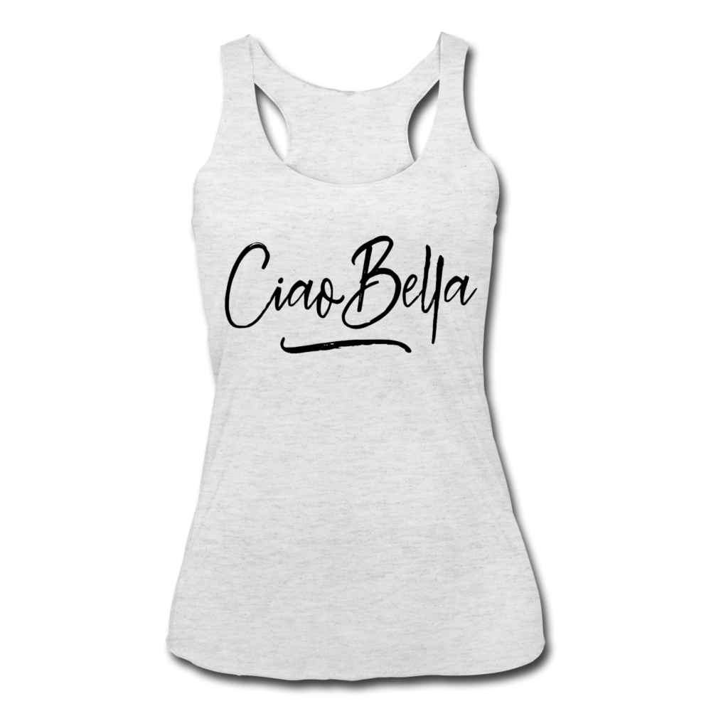 Ciao Bella - Racerback Tank - heather white