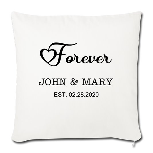 Personalized Wedding Gift, Couples Gift, Engagement Gift, Custom Pillow, Personalized Husband and Wife Gift - Pillow Case - natural white