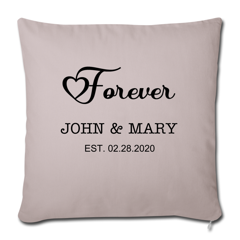Personalized Wedding Gift, Couples Gift, Engagement Gift, Custom Pillow, Personalized Husband and Wife Gift - Pillow Case - light taupe