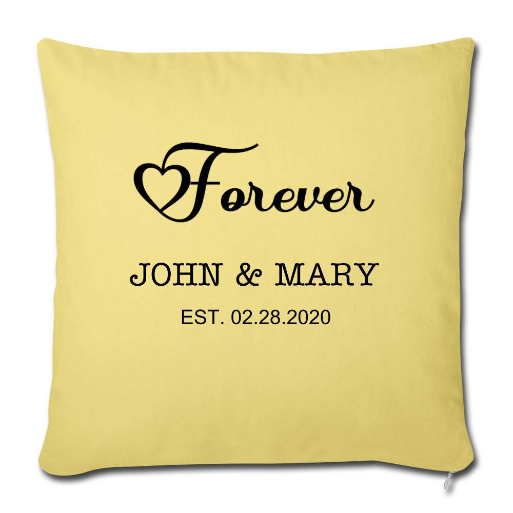 Personalized Wedding Gift, Couples Gift, Engagement Gift, Custom Pillow, Personalized Husband and Wife Gift - Pillow Case - washed yellow