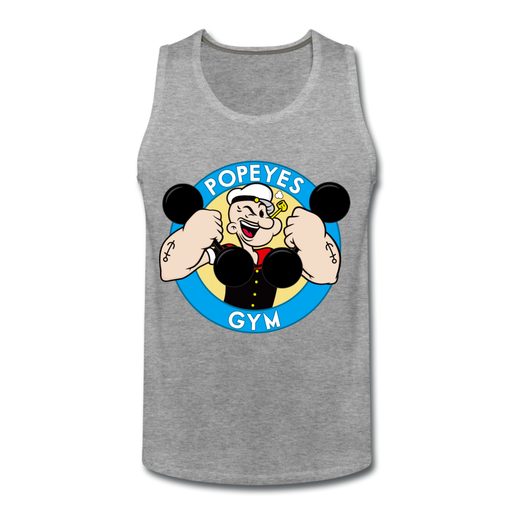 Popeyes Funny Gym Shirt, Workout Fitness Shirt, Motivational Tank Top, Must have Gym Tank Top, Inspirational Workout Tank Top - heather gray