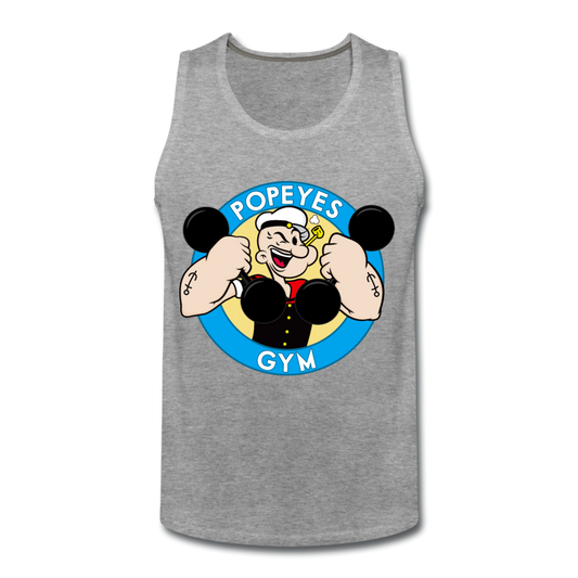 Popeyes Funny Gym Shirt, Workout Fitness Shirt, Motivational Tank Top, Must have Gym Tank Top, Inspirational Workout Tank Top - heather gray