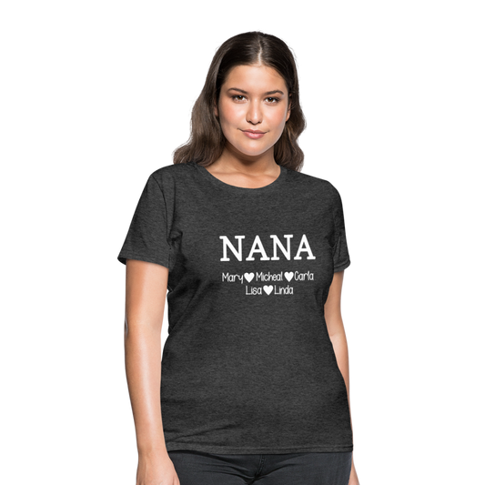 NANA Children White Text - Women's T-Shirt - heather black