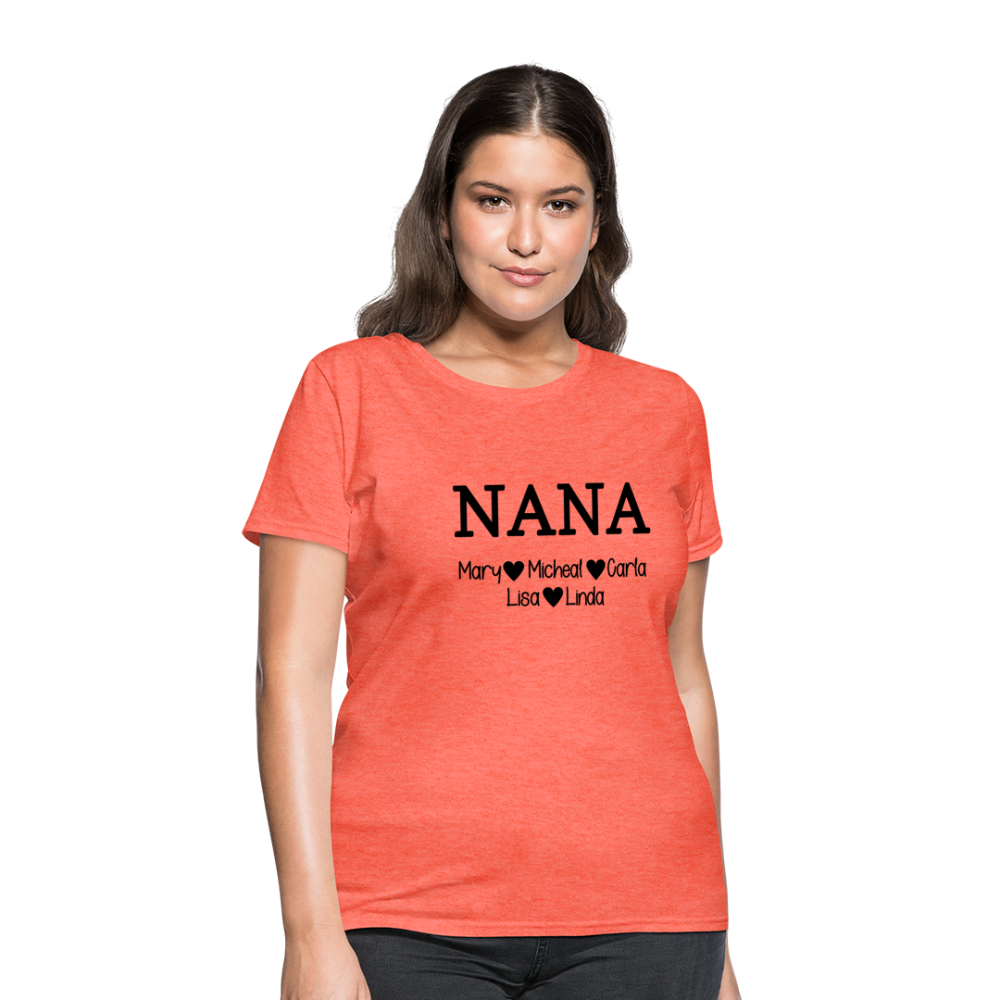 NANA Children White Text - Women's T-Shirt - heather coral