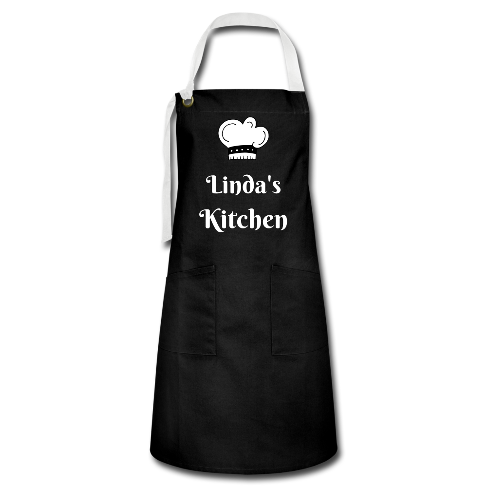 Personalized Apron With Name, Custom Kitchen Apron, Gift for Mom, Husband Gift, Dad Birthday Gift, Her kitchen Baking Gift, Grill Apron - black/white