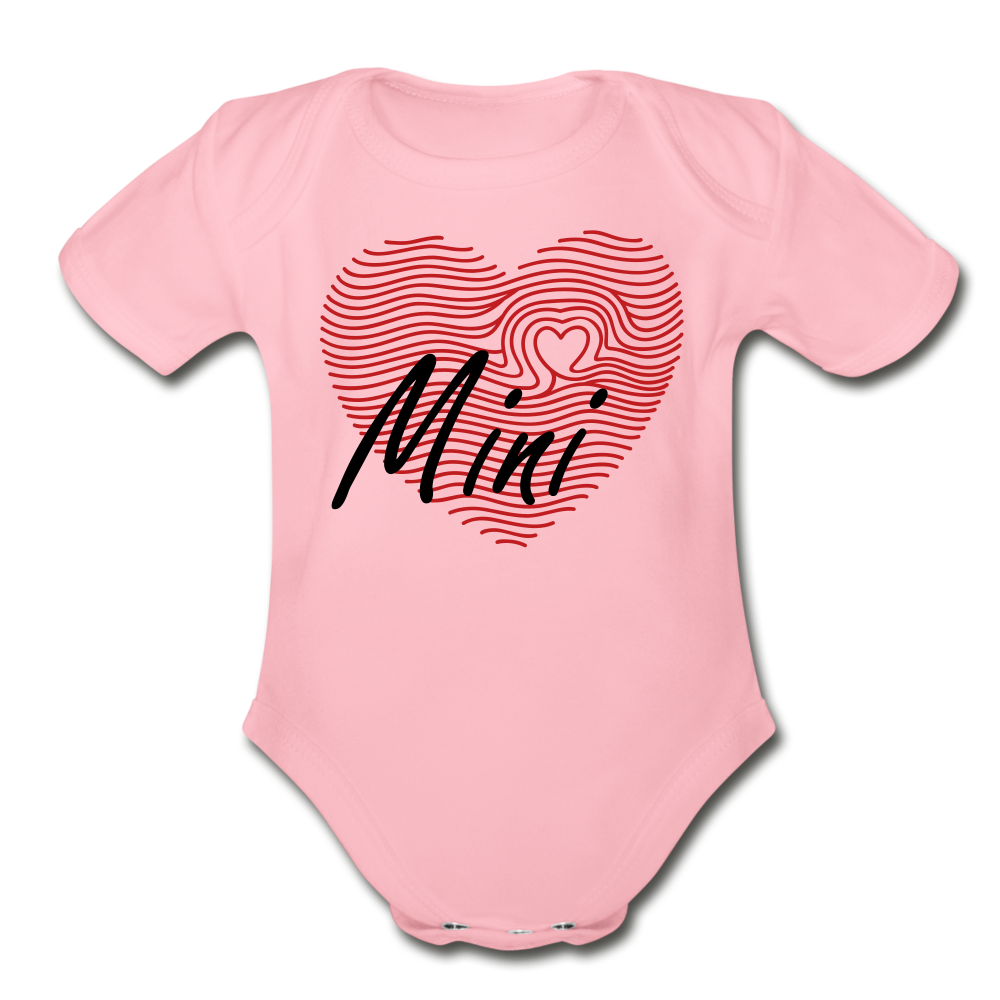 MAMA MINI - Organic Short Sleeve Baby Bodysuit - light pink