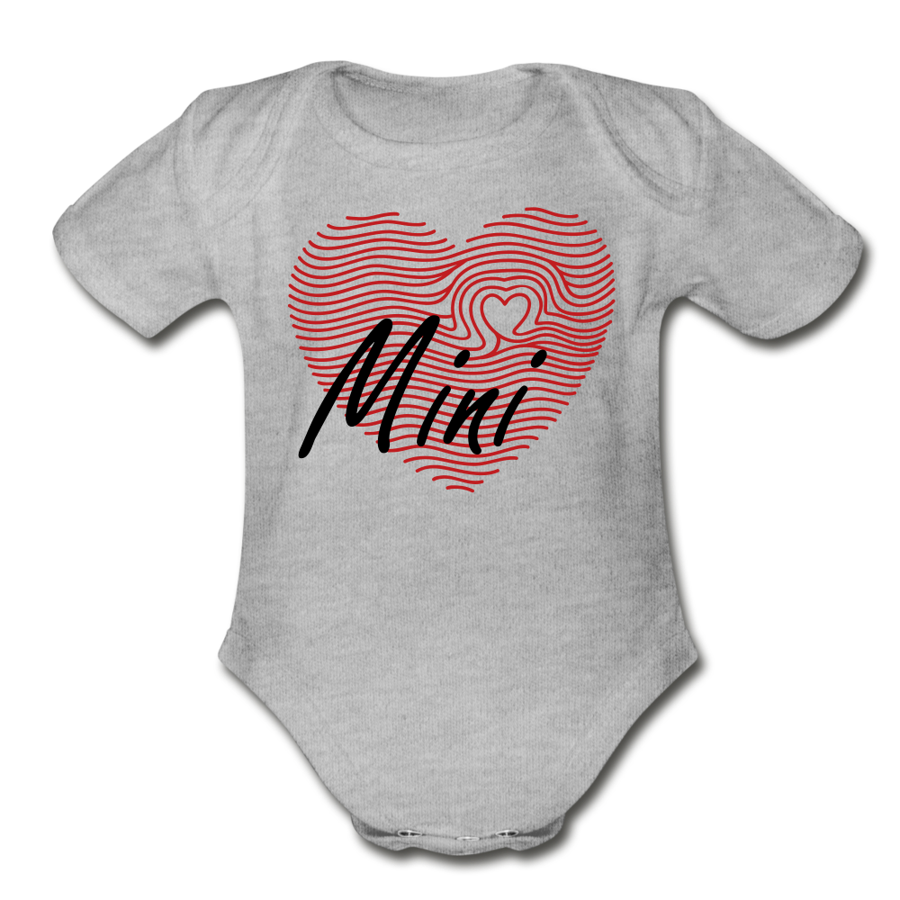 MAMA MINI - Organic Short Sleeve Baby Bodysuit - heather gray