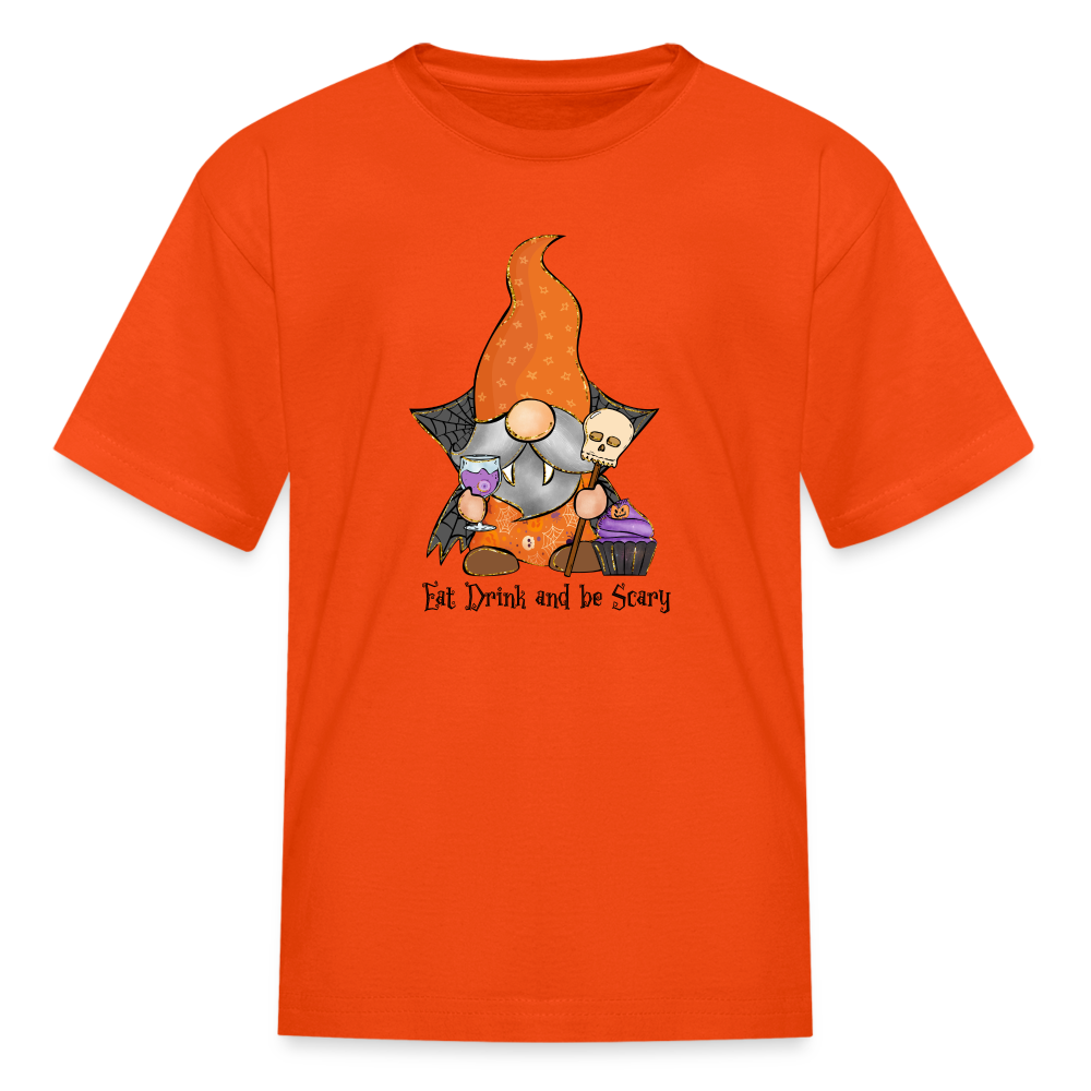 Eat, Drink and be Scary, Halloween Kids Graphic Shirt, Funny Halloween Gift T-Shirt - orange
