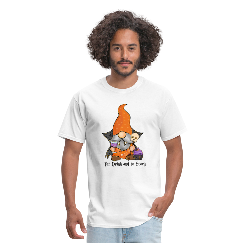 Eat, Drink and be Scary, Halloween Unisex Graphic Shirt, Funny Halloween Gift T-Shirt - white