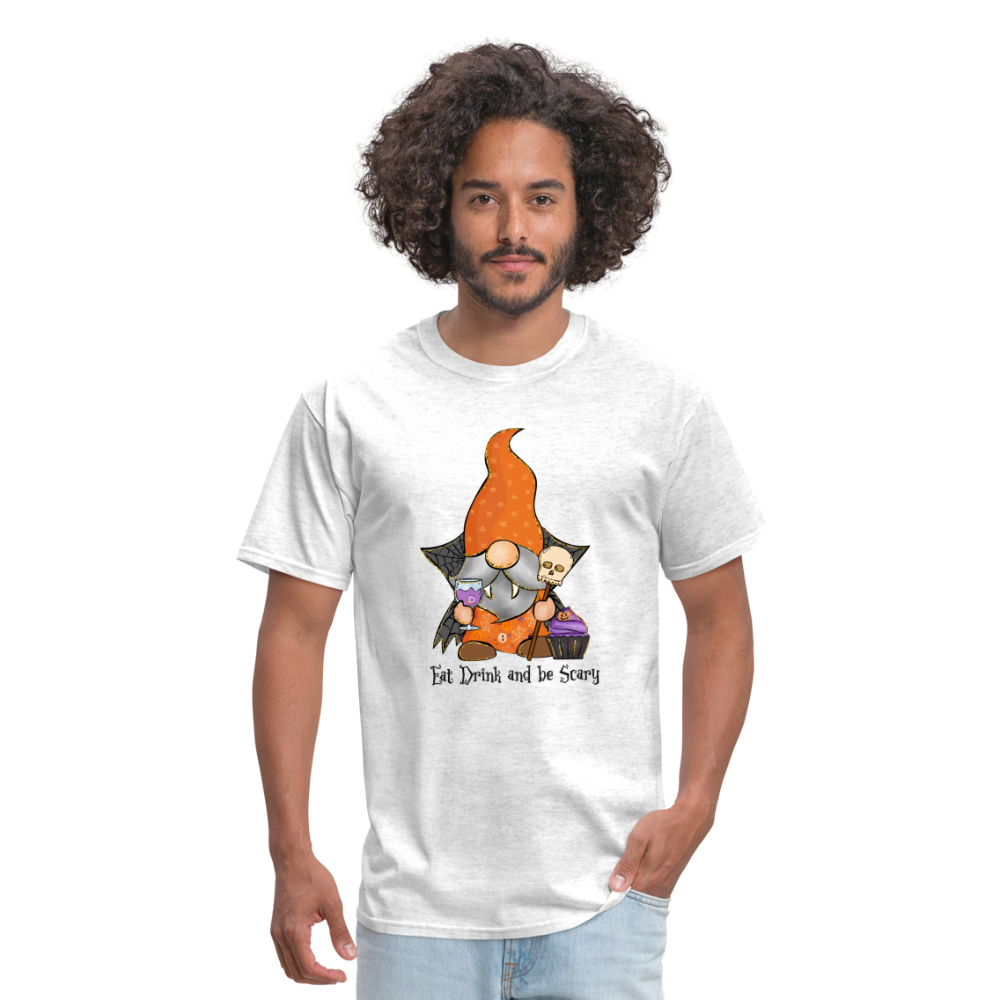 Eat, Drink and be Scary, Halloween Unisex Graphic Shirt, Funny Halloween Gift T-Shirt - light heather gray