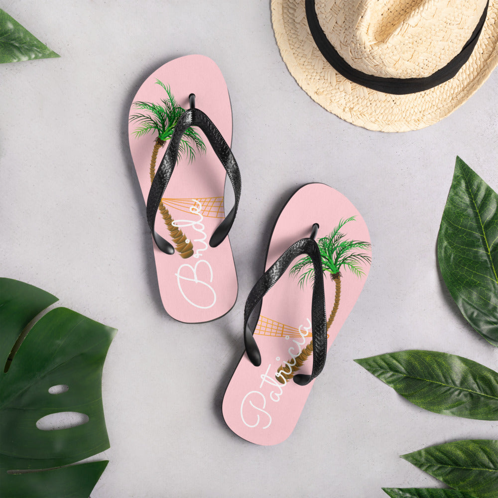 Personalized Wedding Flip Flop, Custom Bride Flip Flop, Custom Tribe Flip Flop, Bridesmaid Flip Flop, Wedding Sandal, Just Married Flip Flop